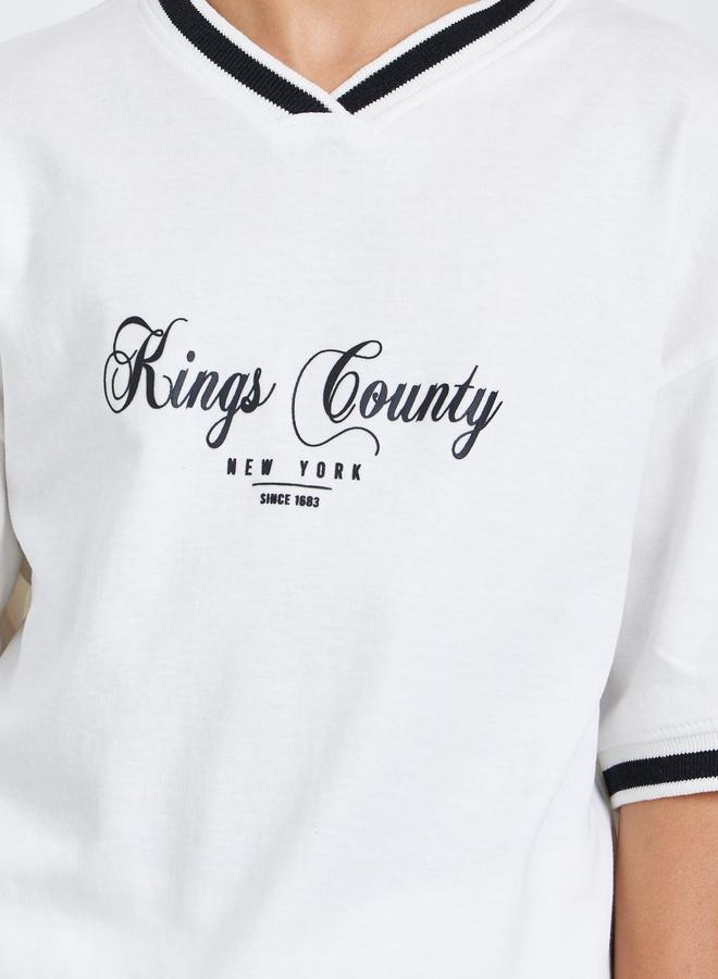 Styli Kids Off-White Cotton T-Shirt and Shorts Set - Image 3